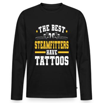 Steam Fitter Steam Technician Steamfitter - Men's Premium Organic Long Sleeve Shirt - black - Front - Nico (187cm)