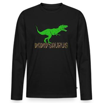 Daddysaurus - T-shirt manches longues Premium bio Homme - noir - Devant - Nico (187cm)