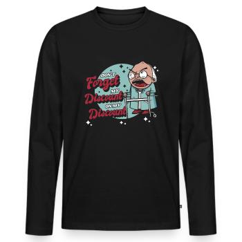 Pension de retraité drôle N’oubliez pas ma réduction - T-shirt manches longues Premium bio Homme - noir - Devant - Nico (187cm)