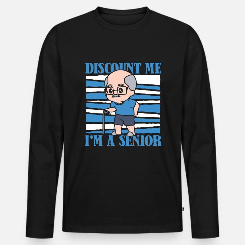 Rentner Rente Lustig - Männer Premium Bio Langarmshirt - Schwarz