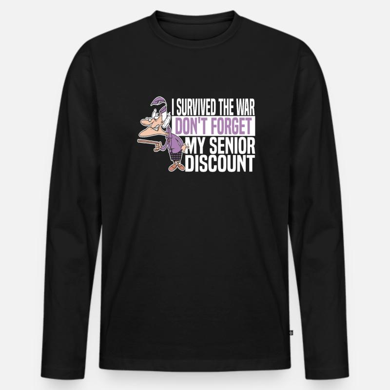 Rentner Rente Humor - Männer Premium Bio Langarmshirt - Schwarz