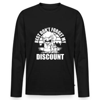 Pension de retraité drôle N’oubliez pas ma réduction - T-shirt manches longues Premium bio Homme - noir - Devant - Nico (187cm)