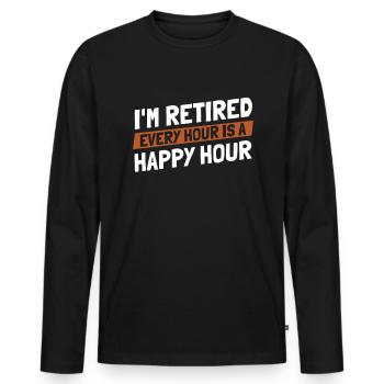 Pensioners Pension Pensioners - Men's Premium Organic Long Sleeve Shirt - black - Front - Nico (187cm)