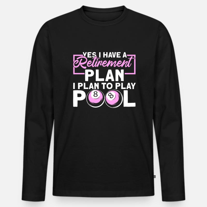 Rentner Rente Schwimmbad - Männer Premium Bio Langarmshirt - Schwarz