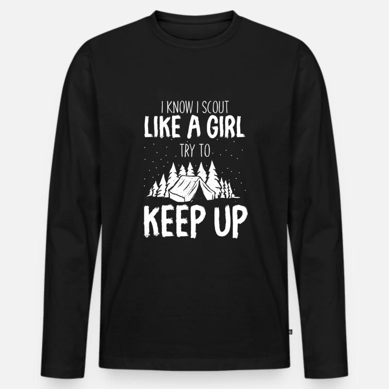 Pfadfinder - Männer Premium Bio Langarmshirt - Schwarz