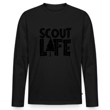 Boy Scout Life Scout Life - Men's Premium Organic Long Sleeve Shirt - black - Front - Nico (187cm)