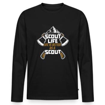 Boy Scout Axe - Men's Premium Organic Long Sleeve Shirt - black - Front - Nico (187cm)