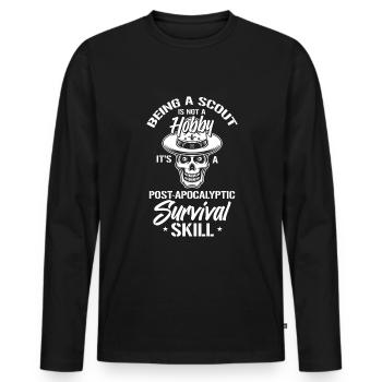 Boy Scout Skull - Men's Premium Organic Long Sleeve Shirt - black - Front - Nico (187cm)