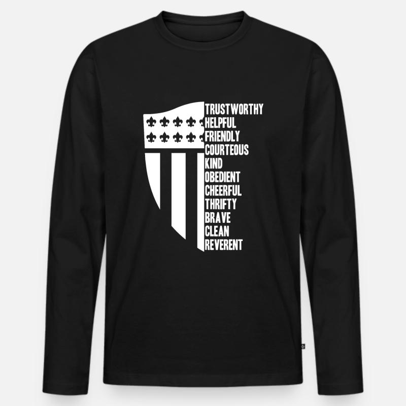 Pfadfinder Cool - Männer Premium Bio Langarmshirt - Schwarz