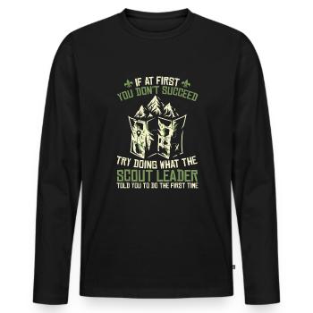 Pfadfinder Witzig - Männer Premium Bio Langarmshirt - Schwarz - Vorne - Nico (187cm)