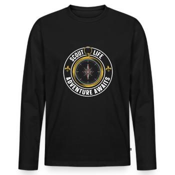 Boy Scout Adventure - Men's Premium Organic Long Sleeve Shirt - black - Front - Nico (187cm)