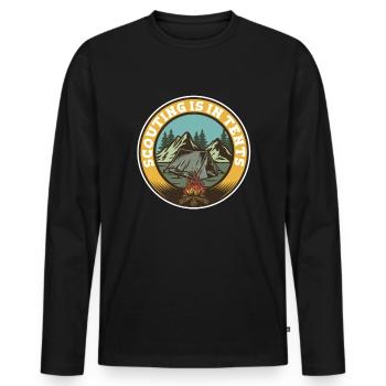 Boy Scout Cool Scouting Is In Tents - Men's Premium Organic Long Sleeve Shirt - black - Front - Nico (187cm)