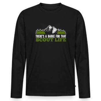 Pfadfinder Abzeichen - Männer Premium Bio Langarmshirt - Schwarz - Vorne - Nico (187cm)