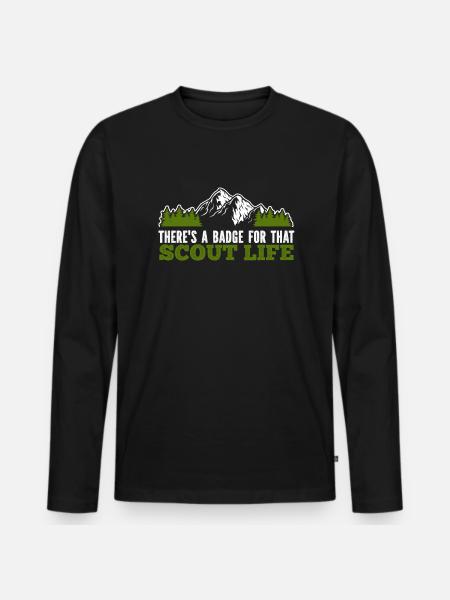 Boy Scout Badge - Men's Premium Organic Long Sleeve Shirt - black