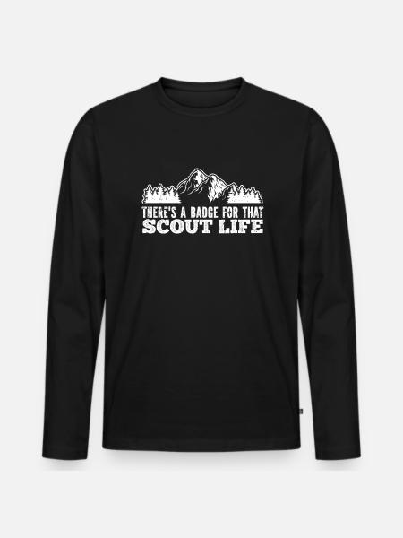 Boy Scout Badge - Men's Premium Organic Long Sleeve Shirt - black