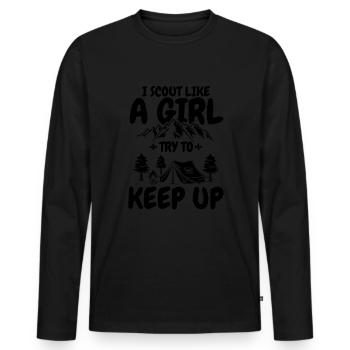 Boy Scout Girl - Men's Premium Organic Long Sleeve Shirt - black - Front - Nico (187cm)