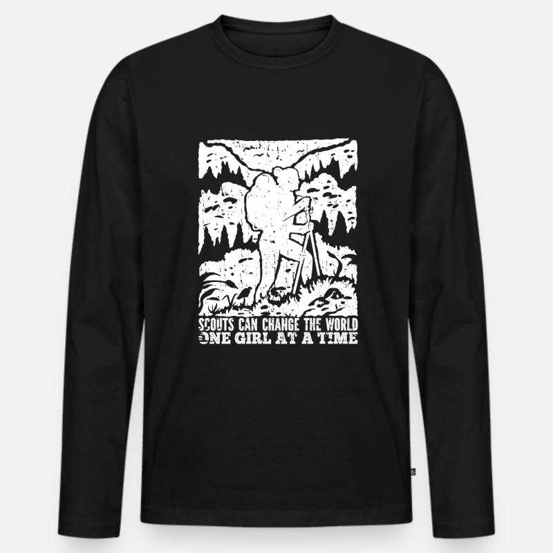 Pfadfinder Mädchen - Männer Premium Bio Langarmshirt - Schwarz