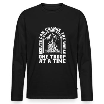 Pfadfinder Witzig - Männer Premium Bio Langarmshirt - Schwarz - Vorne - Nico (187cm)