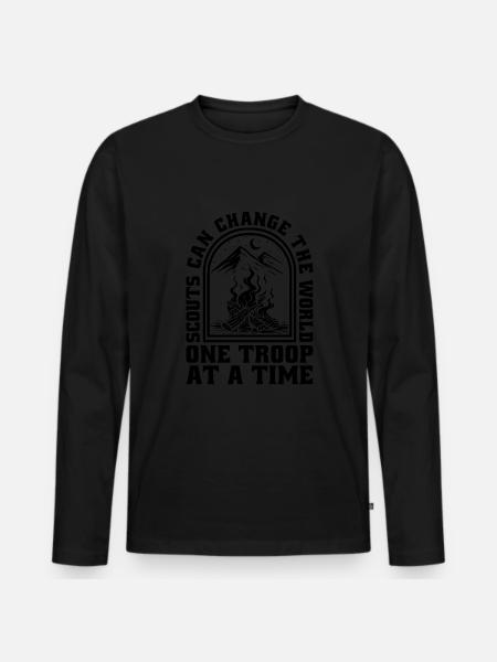 Boy Scout Funny - Men's Premium Organic Long Sleeve Shirt - black