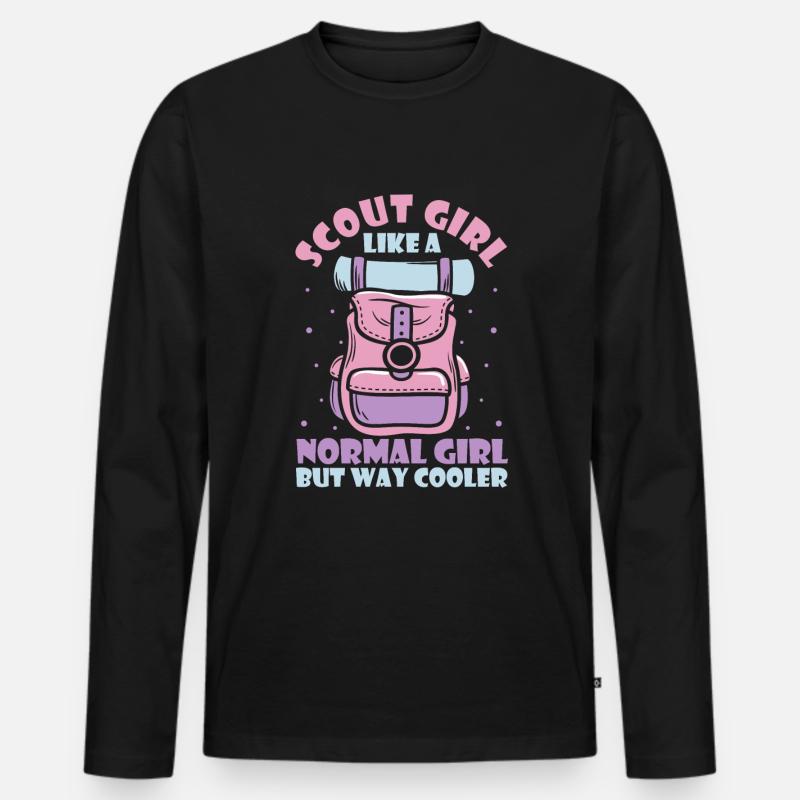 Pfadfinder Mädchen - Männer Premium Bio Langarmshirt - Schwarz
