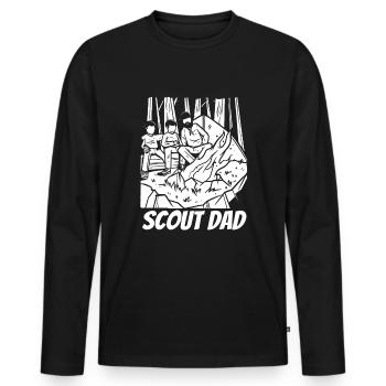 Boy Scout Papa Scout Dad - Men's Premium Organic Long Sleeve Shirt - black - Front - Nico (187cm)