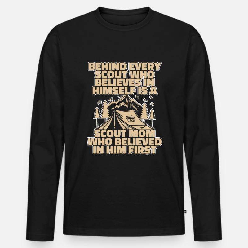 Pfadfinder Mutter - Männer Premium Bio Langarmshirt - Schwarz