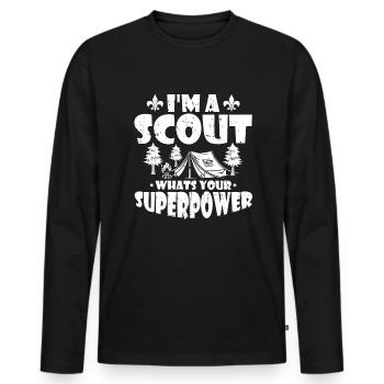 Boy Scout Funny - Men's Premium Organic Long Sleeve Shirt - black - Front - Nico (187cm)