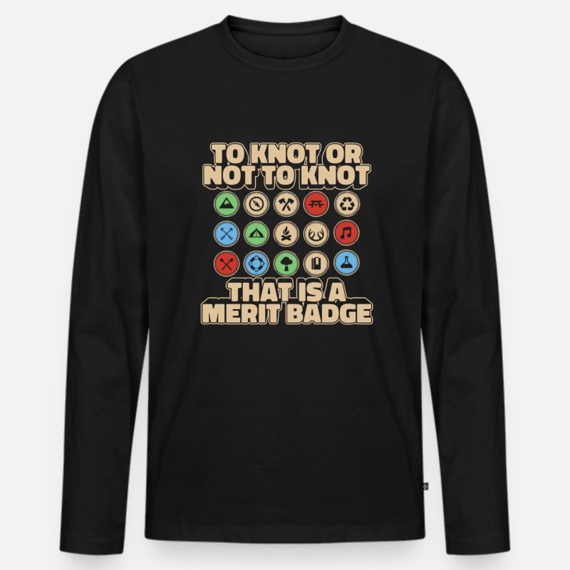 Pfadfinder Knoten - Männer Premium Bio Langarmshirt - Schwarz