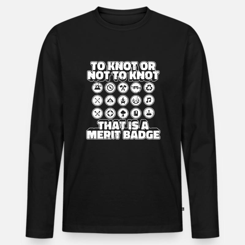 Pfadfinder Knoten - Männer Premium Bio Langarmshirt - Schwarz