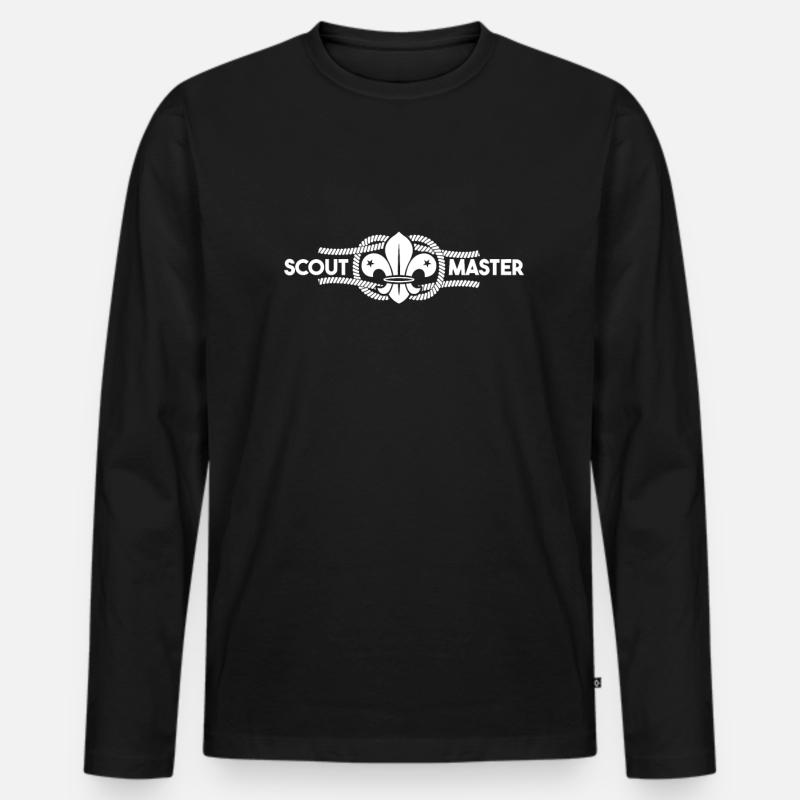 Pfadfinder Scout Master - Männer Premium Bio Langarmshirt - Schwarz