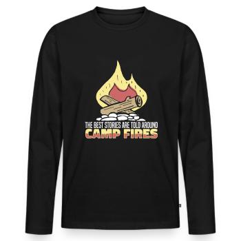 Pfadfinder Geschichte - Männer Premium Bio Langarmshirt - Schwarz - Vorne - Nico (187cm)