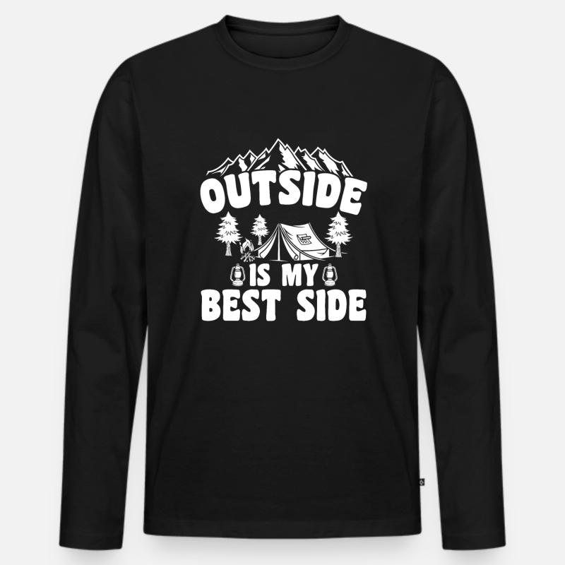 Pfadfinder - Männer Premium Bio Langarmshirt - Schwarz