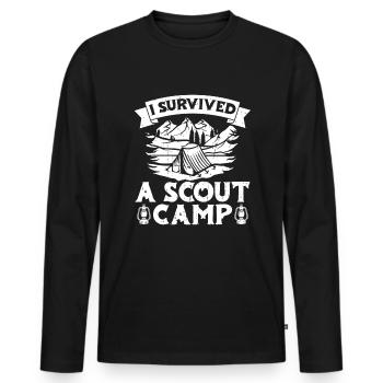 Pfadfinder Witzig - Männer Premium Bio Langarmshirt - Schwarz - Vorne - Nico (187cm)