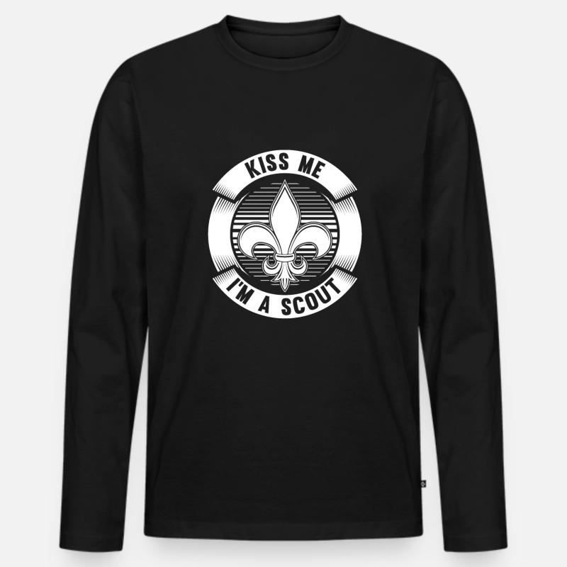Pfadfinder - Männer Premium Bio Langarmshirt - Schwarz