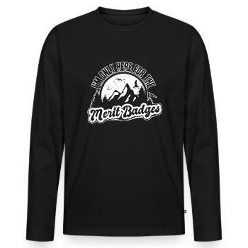 Pfadfinder Abzeichen - Männer Premium Bio Langarmshirt - Schwarz - Vorne - Nico (187cm)