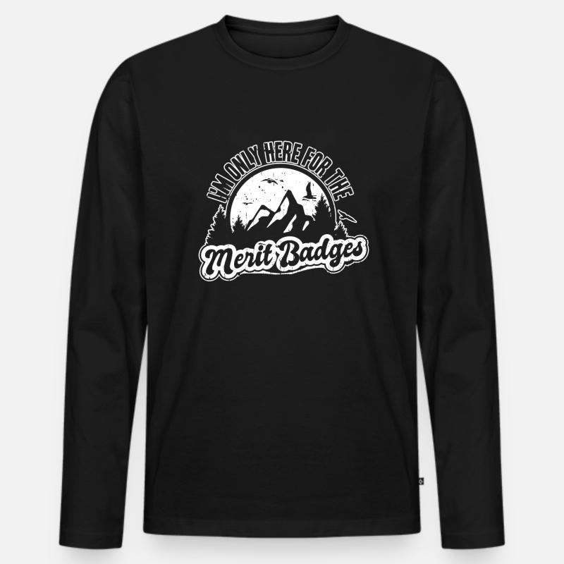 Pfadfinder Abzeichen - Männer Premium Bio Langarmshirt - Schwarz