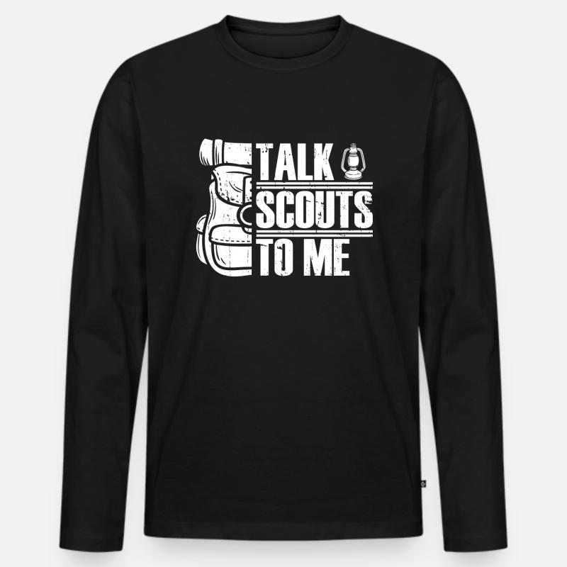 Pfadfinder - Männer Premium Bio Langarmshirt - Schwarz