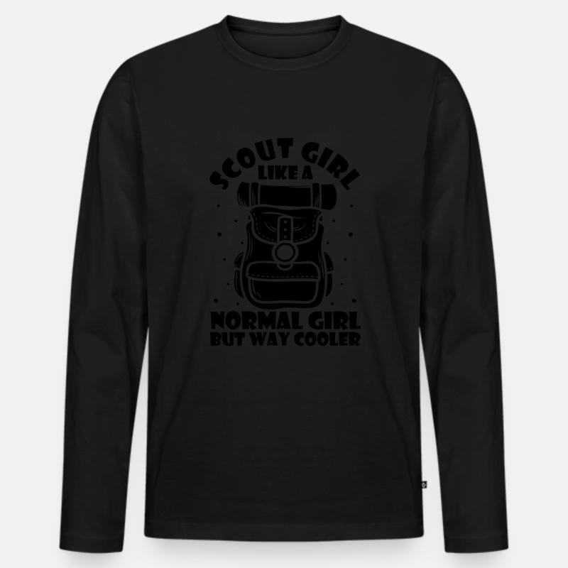 Pfadfinder - Männer Premium Bio Langarmshirt - Schwarz