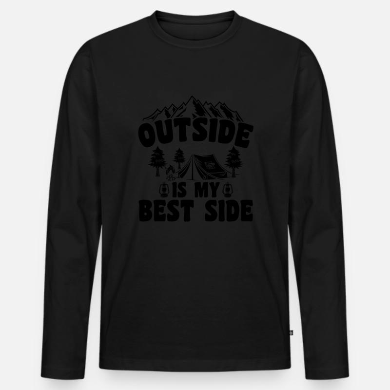 Pfadfinder - Männer Premium Bio Langarmshirt - Schwarz