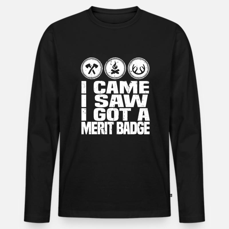 Pfadfinder Abzeichen - Männer Premium Bio Langarmshirt - Schwarz
