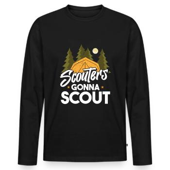 Boy Scout Funny - Men's Premium Organic Long Sleeve Shirt - black - Front - Nico (187cm)