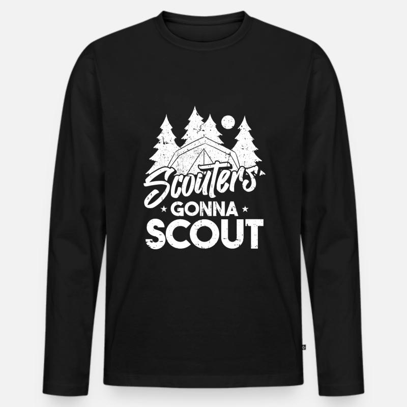 Pfadfinder Witzig - Männer Premium Bio Langarmshirt - Schwarz