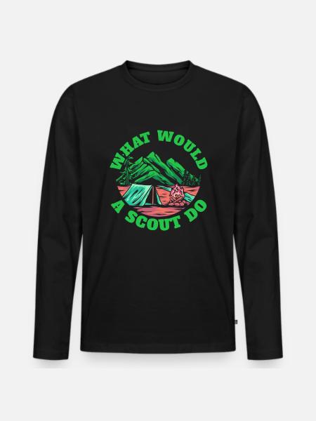 Boy Scout Funny - Men's Premium Organic Long Sleeve Shirt - black