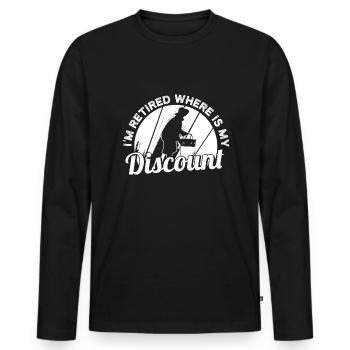 Pensioner pension - Men's Premium Organic Long Sleeve Shirt - black - Front - Nico (187cm)