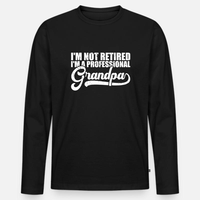 Rentner Rente - Männer Premium Bio Langarmshirt - Schwarz