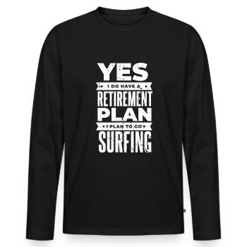 Pensioner pension - Men's Premium Organic Long Sleeve Shirt - black - Front - Nico (187cm)