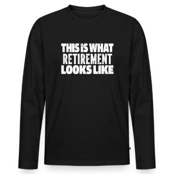 Pensioner pension - Men's Premium Organic Long Sleeve Shirt - black - Front - Nico (187cm)