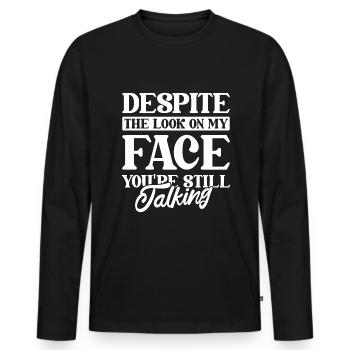 Humour noir grossier - T-shirt manches longues Premium bio Homme - noir - Devant - Nico (187cm)