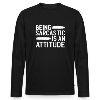 Black humor attitude - Men's Premium Organic Long Sleeve Shirt - black - Front - Nico (187cm)