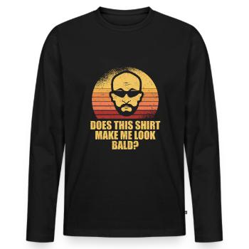 Schwarzer Humor Kahl - Männer Premium Bio Langarmshirt - Schwarz - Vorne - Nico (187cm)